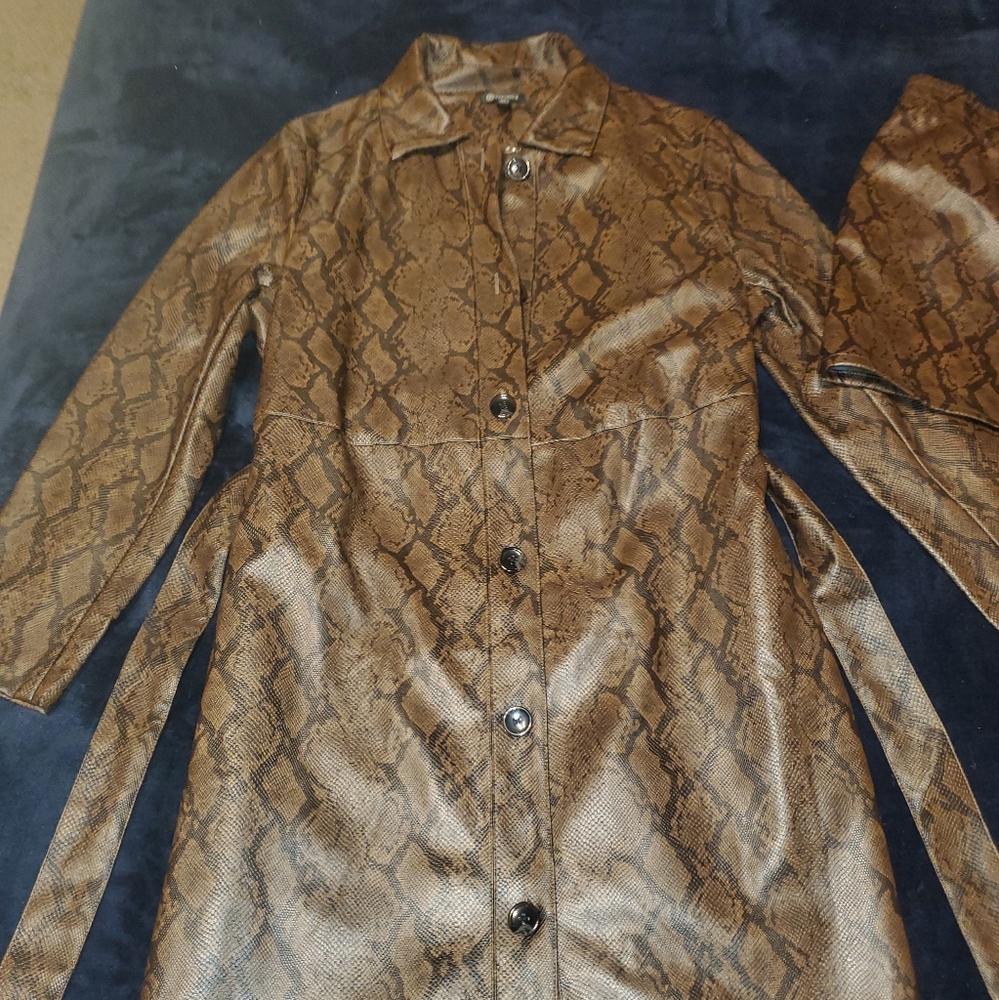 Snakeskin trench coat